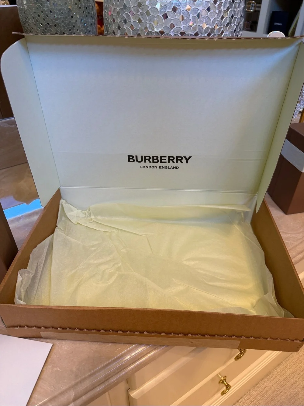 Burberry Gift Box Set of 3 Boxes & Burberry Envelope.